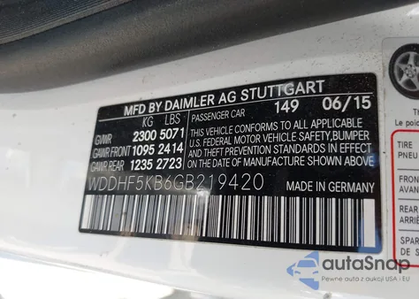 2016 Mercedes-Benz E 350 из США, поврежденный, VIN WDDHF5KB6GB219420